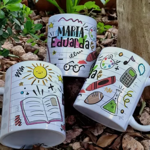 Estampas Caneca Volta às Aulas Tradicional Neutro (Yukina)