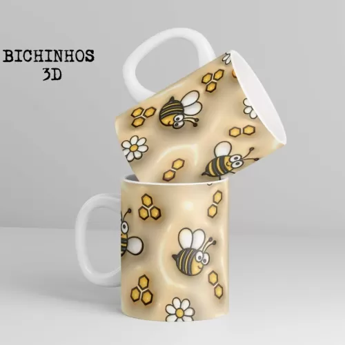 Estampas Canecas – Bichinhos 3D – Bruna Molina