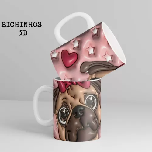 Estampas Canecas – Bichinhos 3D – Bruna Molina