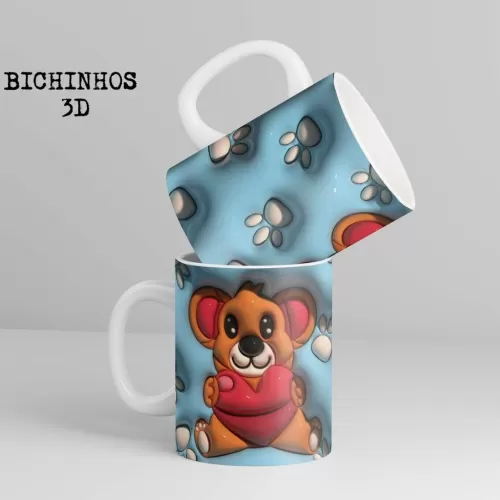 Estampas Canecas – Bichinhos 3D – Bruna Molina
