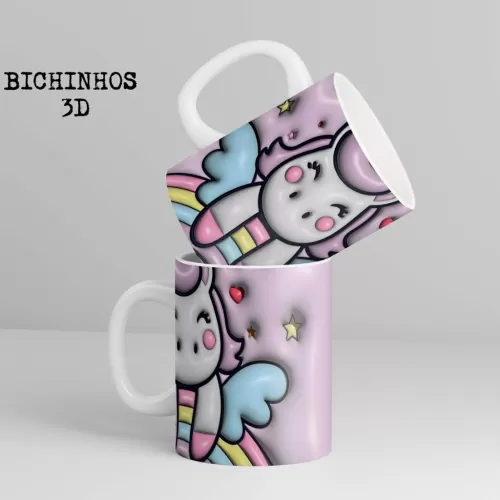 Estampas Canecas – Bichinhos 3D – Bruna Molina