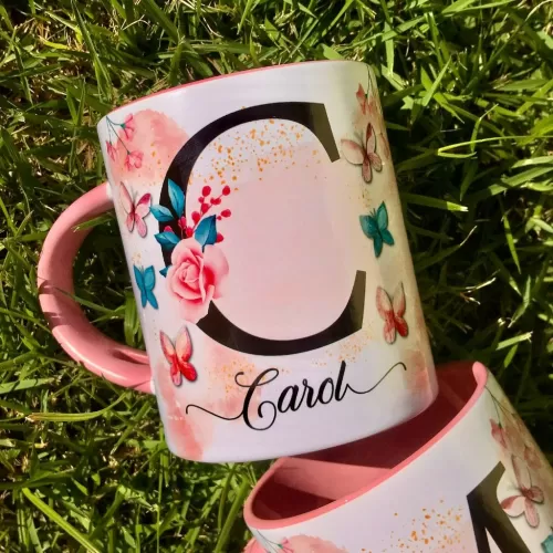 Estampas Canecas Floral Alfabeto – Dia das Mães – Abacaxi Sublimático