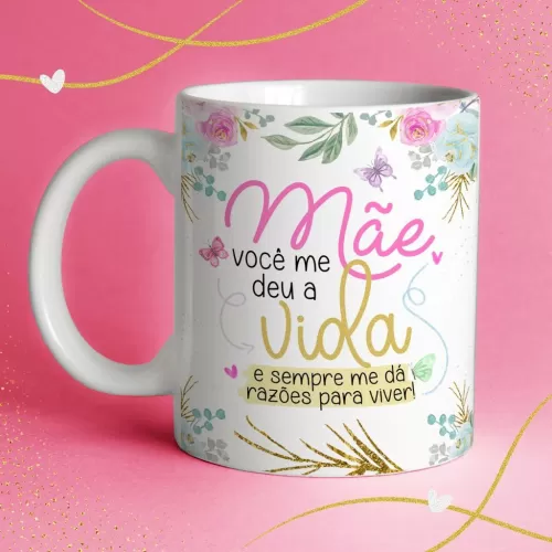 Estampas Canecas Floral Alfabeto – Dia das Mães – Abacaxi Sublimático