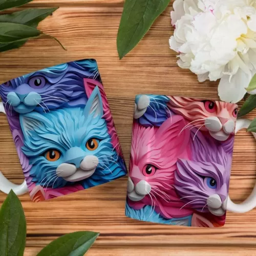 Estampas Canecas – Gatinhos 3D – Bruna Molina