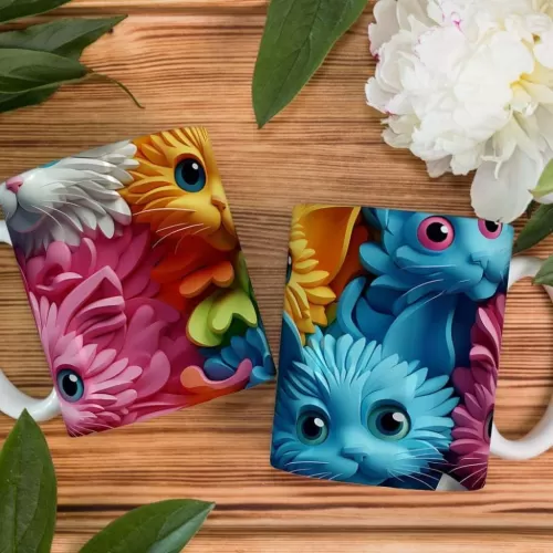 Estampas Canecas – Gatinhos 3D – Bruna Molina