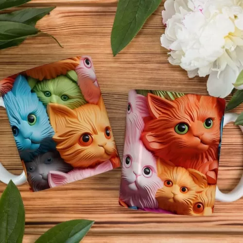 Estampas Canecas – Gatinhos 3D – Bruna Molina