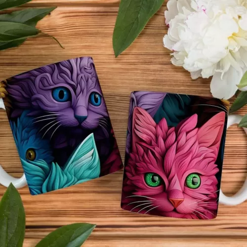 Estampas Canecas – Gatinhos 3D – Bruna Molina