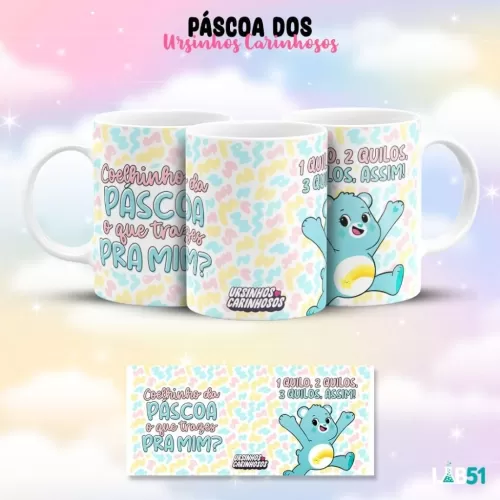 Estampas Canecas Ursinho Carinhosos – Páscoa