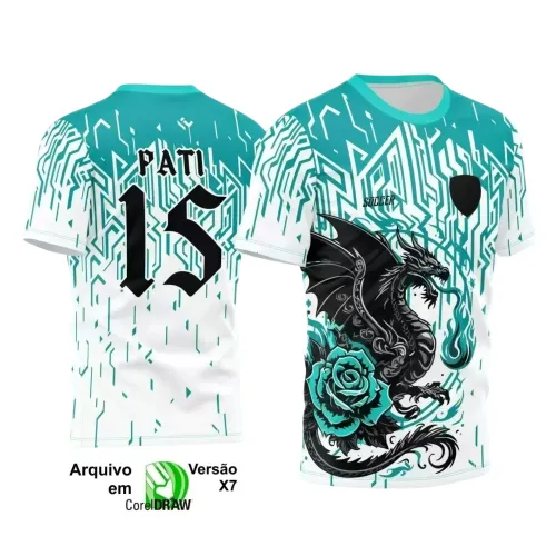 Interclasse 2025: Arte de Camiseta Escolar com Estilo Dragão