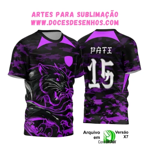 Interclasse: Camiseta Pantera Preta e Roxa Vetorizada