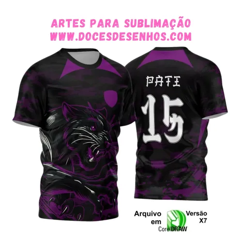 Interclasse: Camiseta Pantera Preta e Roxa Vetorizada