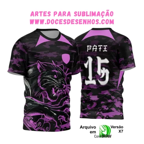 Interclasse: Camiseta Pantera Preta e Roxa Vetorizada