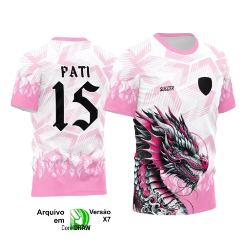 Interclasse Dragão 2025: Arte Vetor em Chamas Rosa