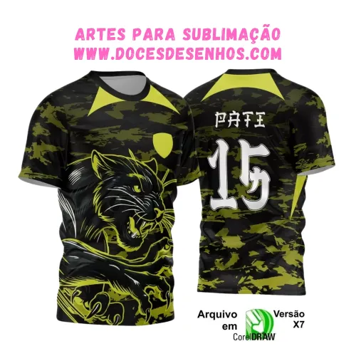 Interclasse Pantera: Camiseta Preta Camuflagem 2025 Interclasse Pantera: Camiseta Preta Camuflagem 2025