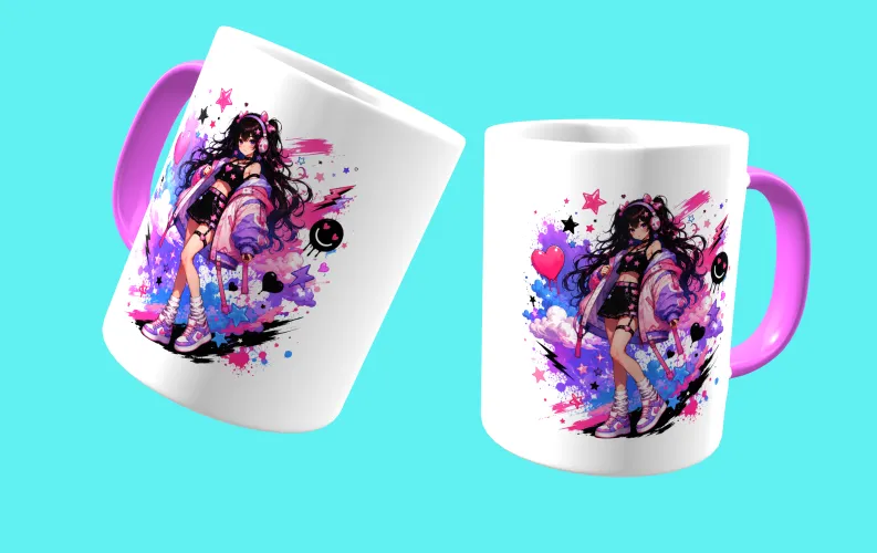 Caneca personalizada com personagem de anime fofo