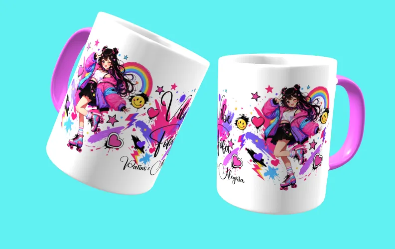 Caneca personalizada com personagem de anime fofo