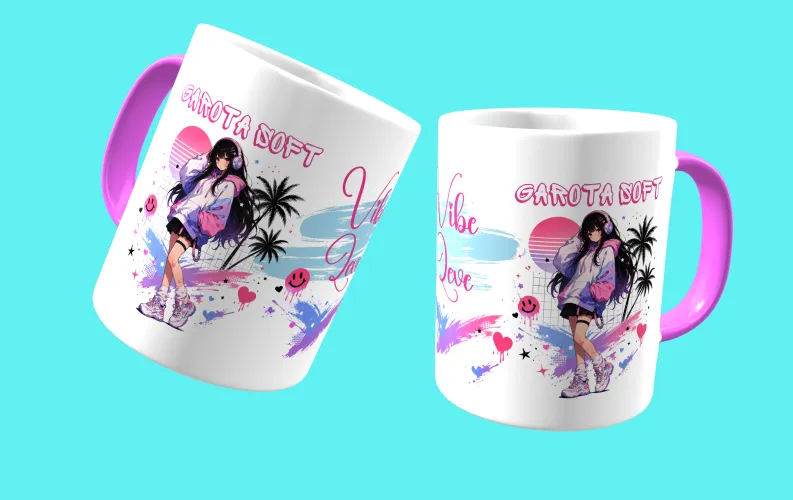 Caneca personalizada com personagem de anime fofo
