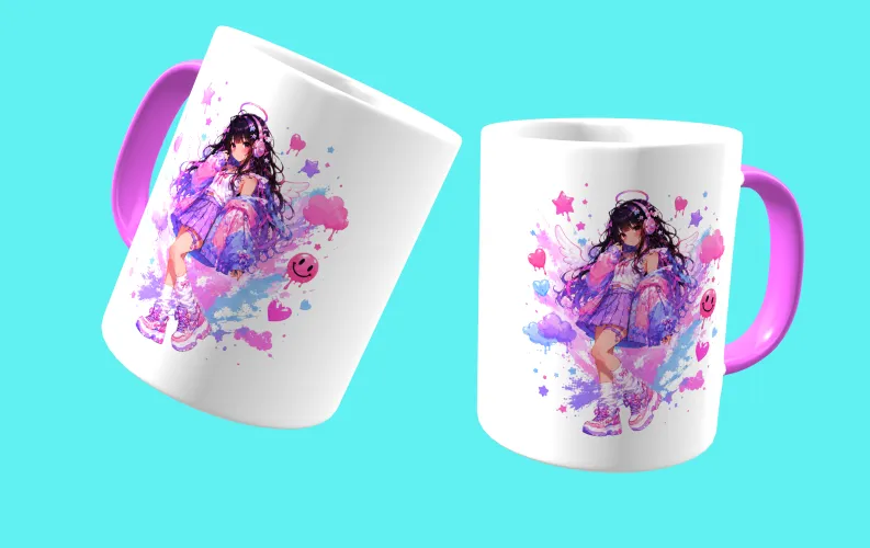 Caneca personalizada com personagem de anime fofo