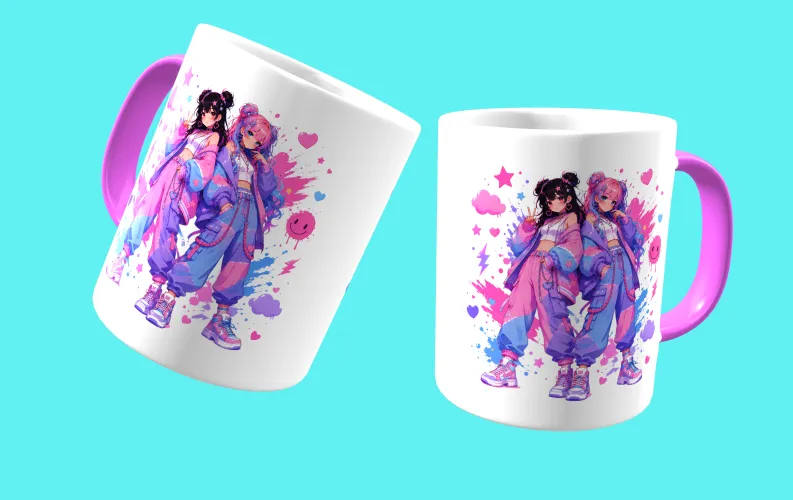 Caneca personalizada com personagem de anime fofo