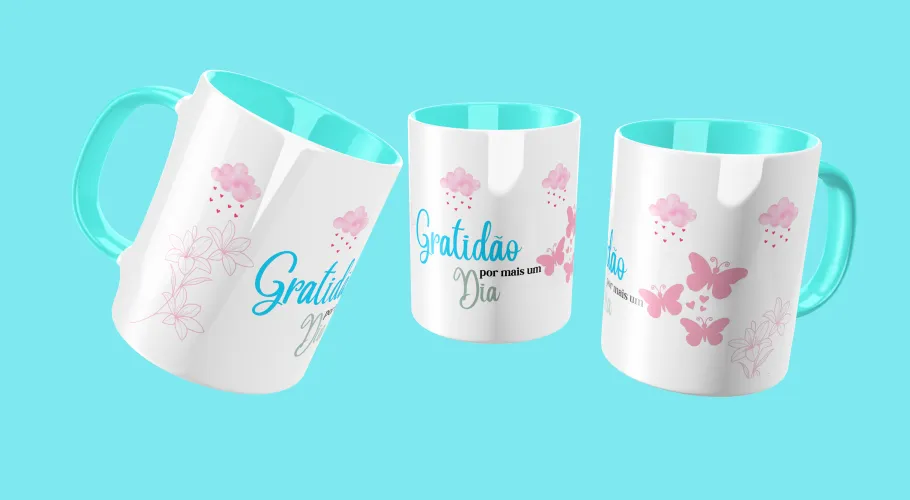 Caneca feminina com frase delicada, mensagens motivacionais