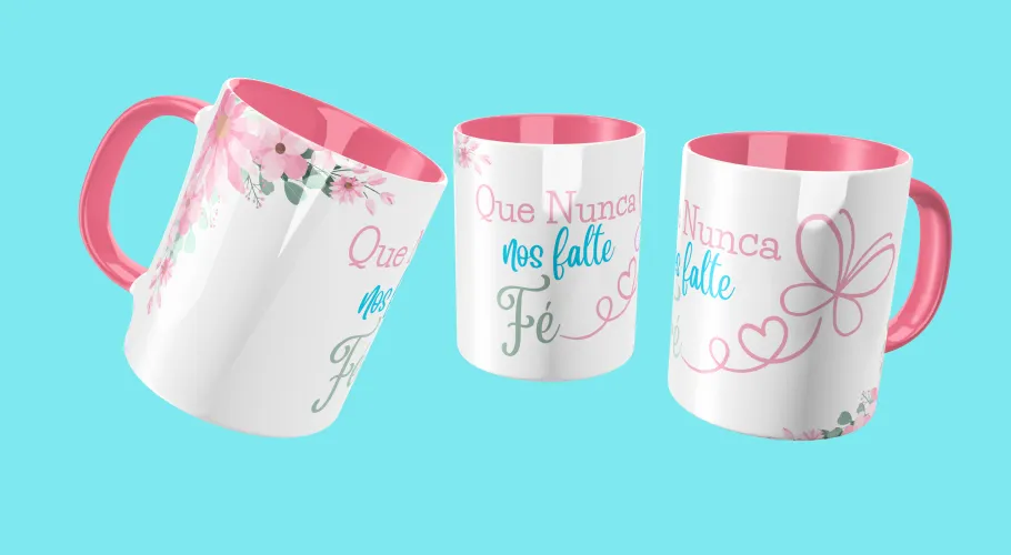 Caneca feminina com frase delicada, mensagens motivacionais