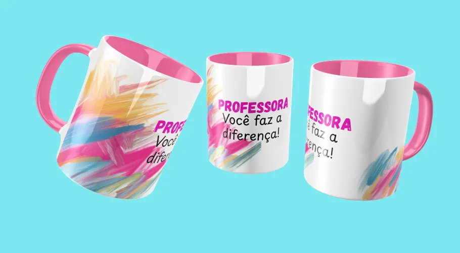 Kit digital com 10 artes para canecas de Professora e Professor