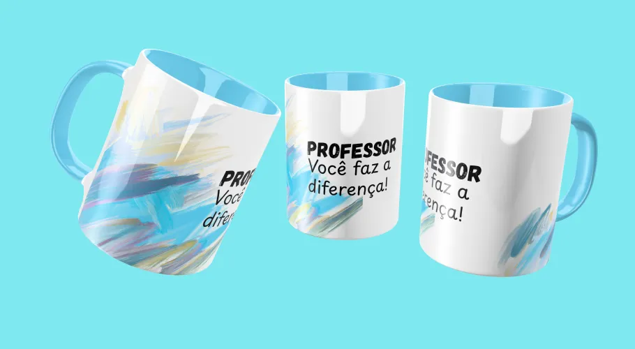 Kit digital com 10 artes para canecas de Professora e Professor