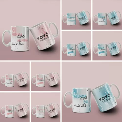 Kit 10 Estampas Canecas – Dia dos Avós – Fernanda Yuki