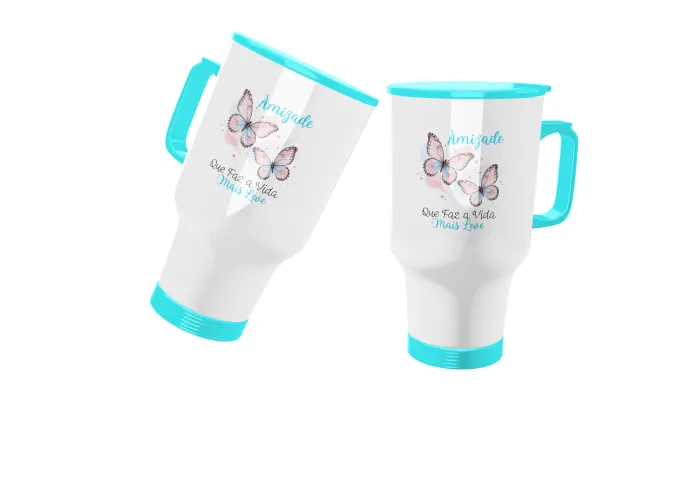 Caneca com um delicado floral feminino na frente elegante e delicada, destacando a leveza e o charme das flores em um visual moderno e alegre.