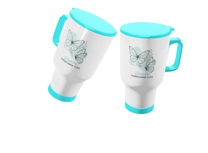Caneca com um delicado floral feminino na frente elegante e delicada, destacando a leveza e o charme das flores em um visual moderno e alegre.