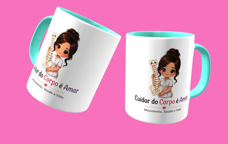 Caneca fofa e estilosa fisioterapia