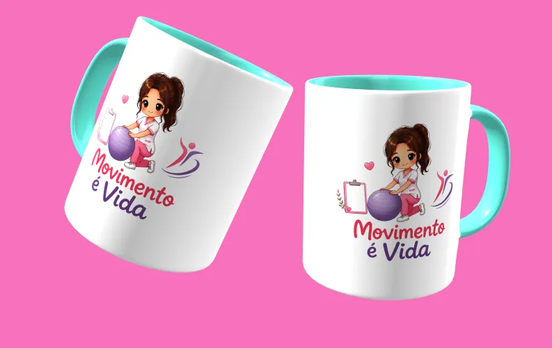 Caneca fofa e estilosa fisioterapia