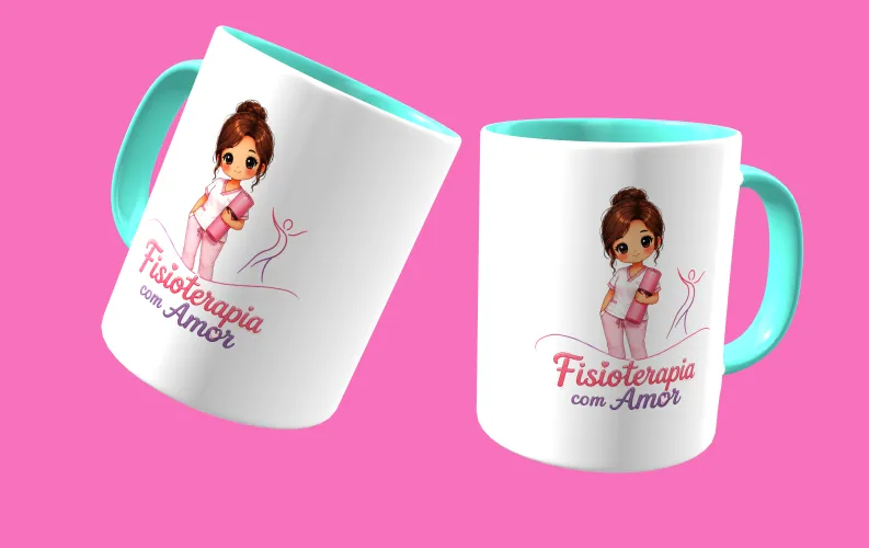 Caneca fofa e estilosa fisioterapia