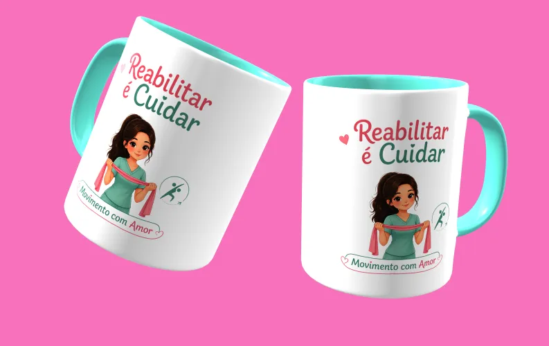 Caneca fofa e estilosa fisioterapia