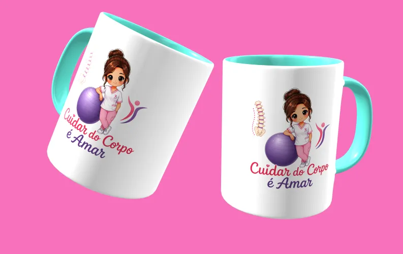 Caneca fofa e estilosa fisioterapia