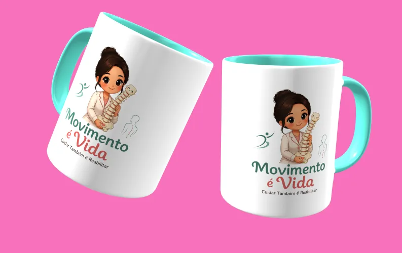 Caneca fofa e estilosa fisioterapia