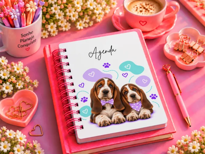 Agenda 2027 com dupla de filhotes marrons e detalhes lilás
Agenda 2027 com dupla de cachorrinhos cinza e branco
Agenda 2027 com dois filhotes 
Agenda 2027 com dupla de cachorrinhos Akita 
Agenda 2027 com dois Dogues Alemães arlequim
Agenda 2027 com dupla de cachorrinhos cinza escuro