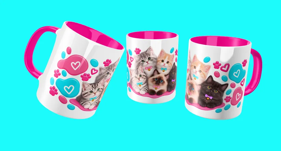 Agenda 2027 Turma dos Gatinhos com corações e patinhas
Arte para caneca Turma dos Gatinhos com corações e patinhas