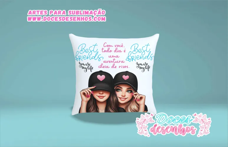Kit Arte Digital Amizade para Almofadas Personalizadas