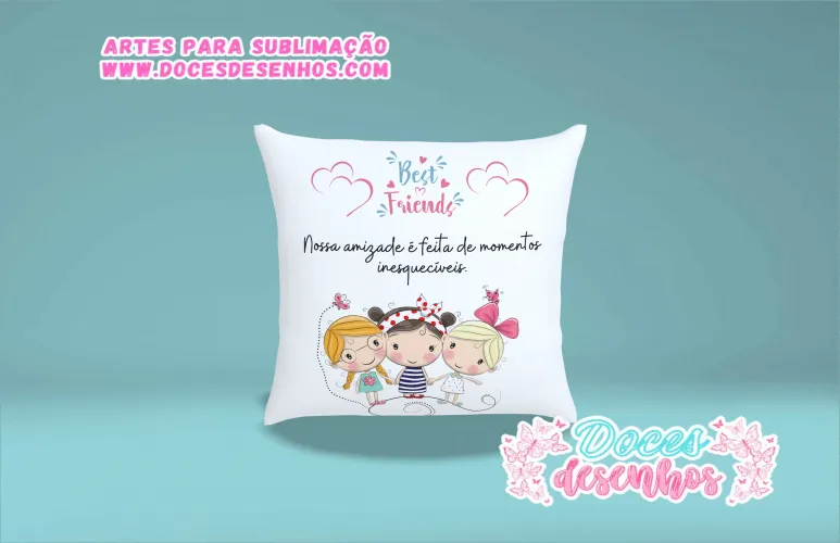 Kit Arte Digital Amizade para Almofadas Personalizadas Kit Arte Digital Amizade para Almofadas Personalizadas