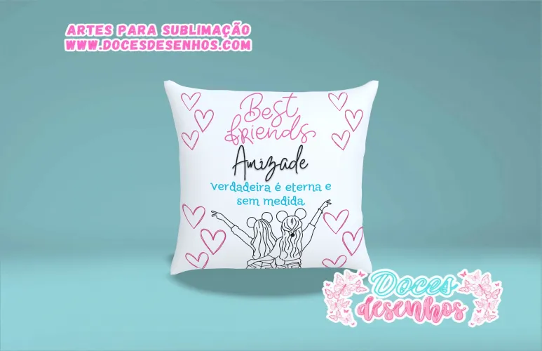 Kit Arte Digital Amizade para Almofadas Personalizadas