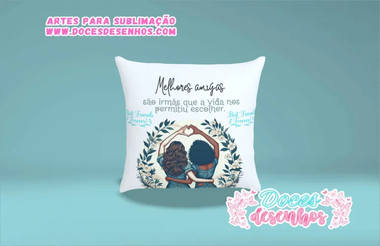 Kit Arte Digital Amizade para Almofadas Personalizadas