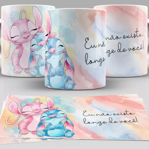 Kit Artes Canecas – Stitch e Angel