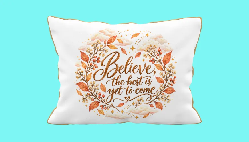 Kit Believe 2027 com artes PNG para caneca, ecobag, camiseta e almofada, além de agenda PDF A5 14,8 x 21 cm. Produto 100% digital.