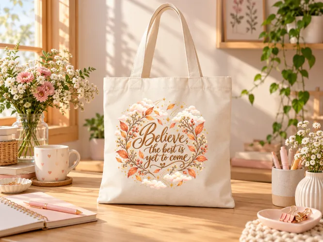 Kit Believe 2027 com artes PNG para caneca, ecobag, camiseta e almofada, além de agenda PDF A5 14,8 x 21 cm. Produto 100% digital.