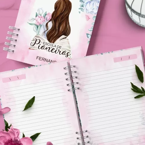 Kit Caderno Escola de Pioneiros JW Feminino Floral