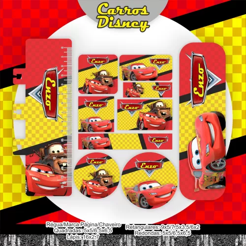 Kit Completo Volta às Aulas 2024 (Encadernação) – Carros Disney – Pamella Vieira
