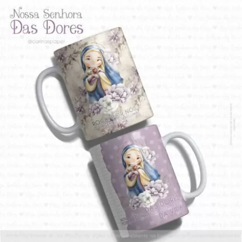 Kit Digital Ilustrações Nossa Senhora das Dores (Santinhos) – Carinas Paper