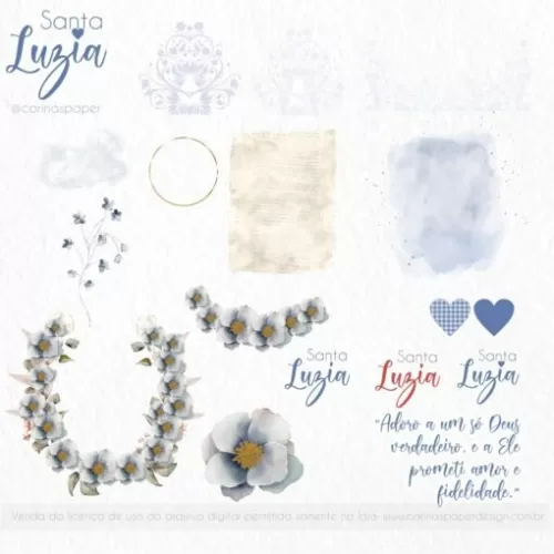 Kit Digital – Ilustrações Santa Luzia (Santinhos) – Carina’s Paper