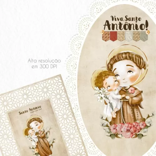 Kit Digital Santo Antônio – Santinhos – CARINAS PAPER